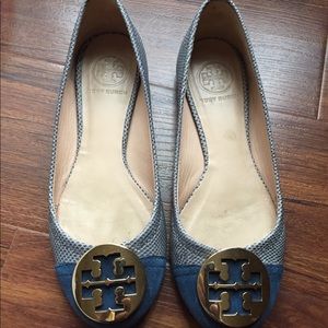 TORY BURCH Logo Flats 6 Excellent Condition